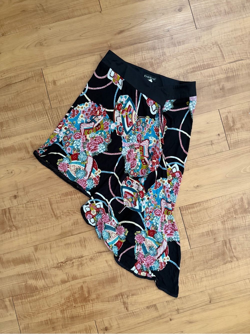 Very Rare and Unique Vintage Wrap Asymmetrical Low Rise Flowy Skirt